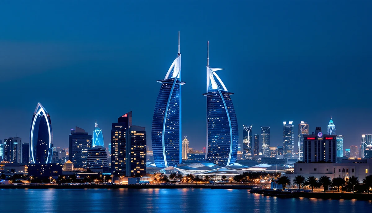 Architectural cityscape of Bahrain.
