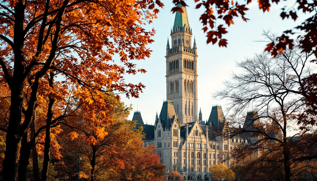 Architectural cityscape of Canada.