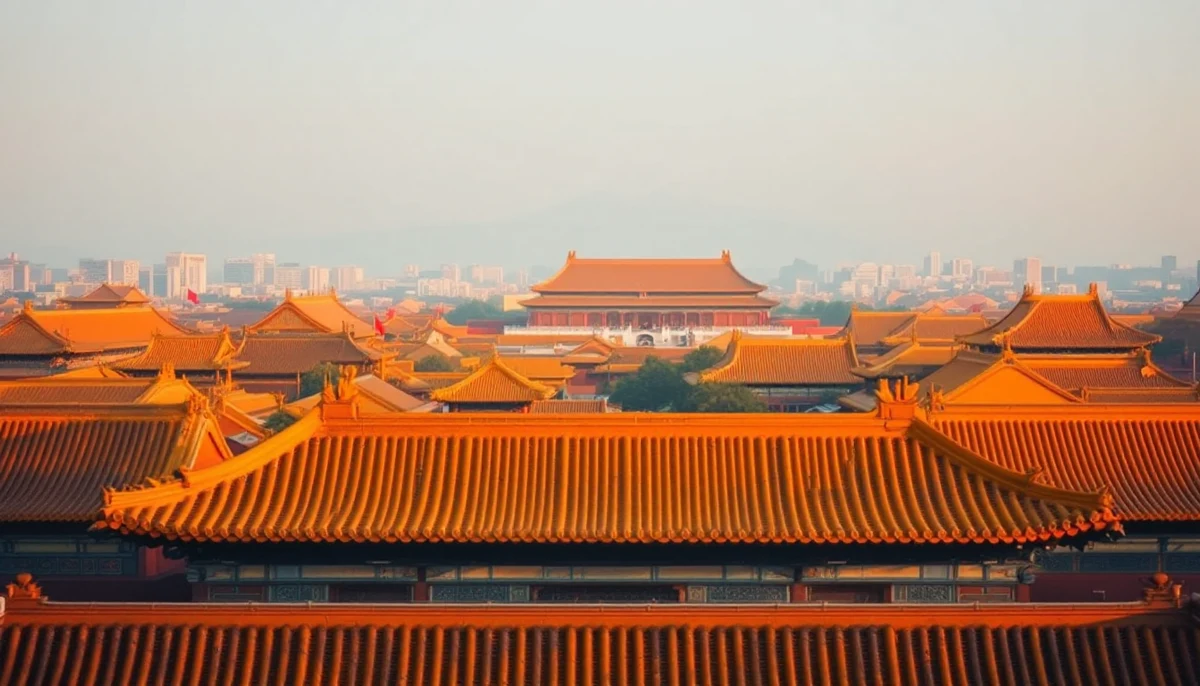 Architectural cityscape of China.