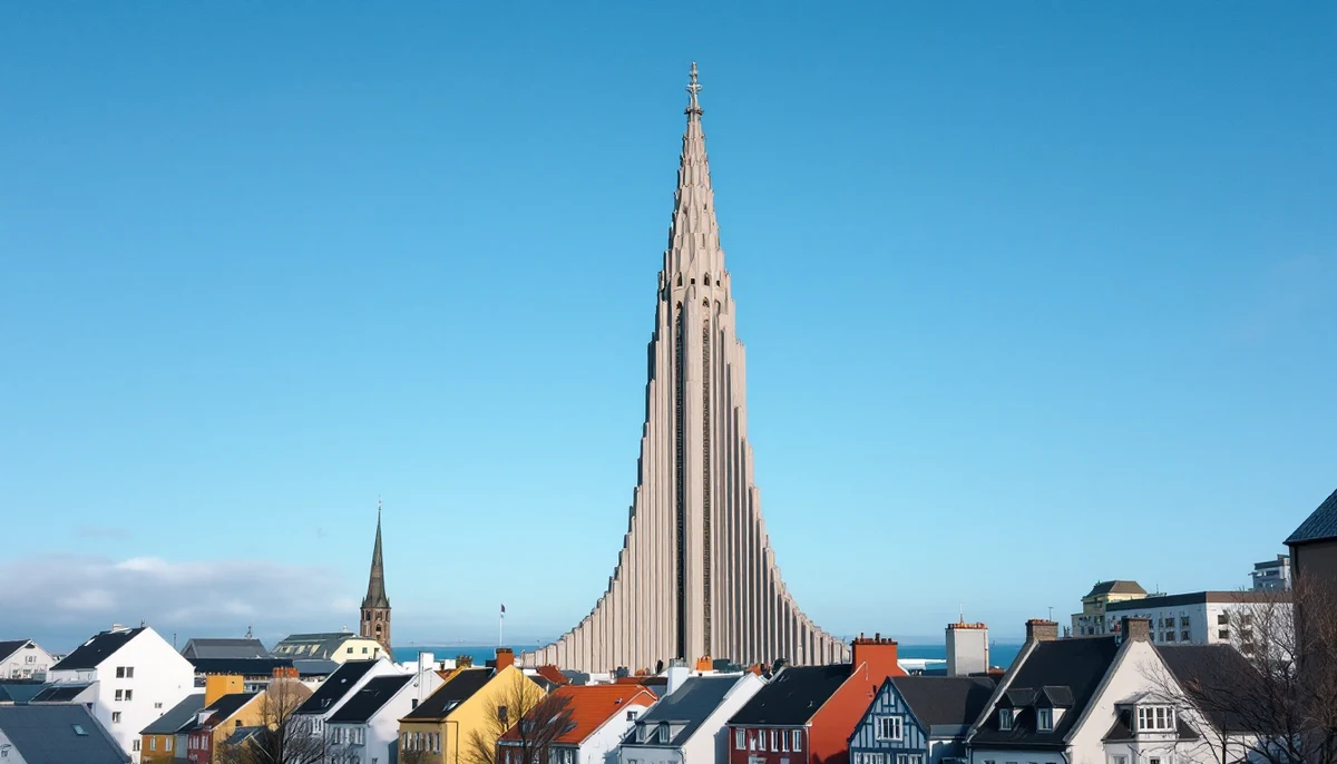 Architectural cityscape of Iceland.