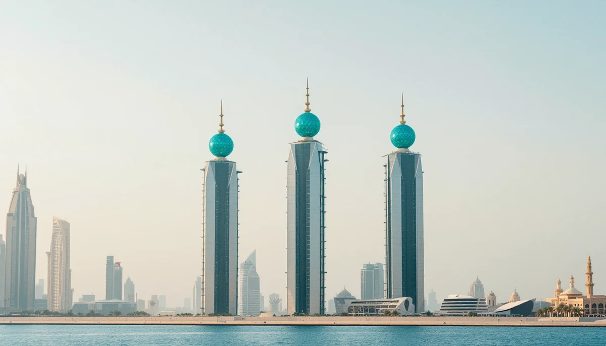 Architectural cityscape of Kuwait.