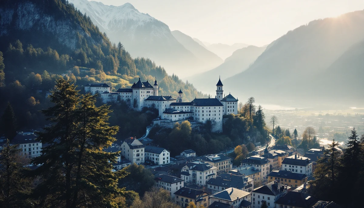 Architectural cityscape of Liechtenstein.