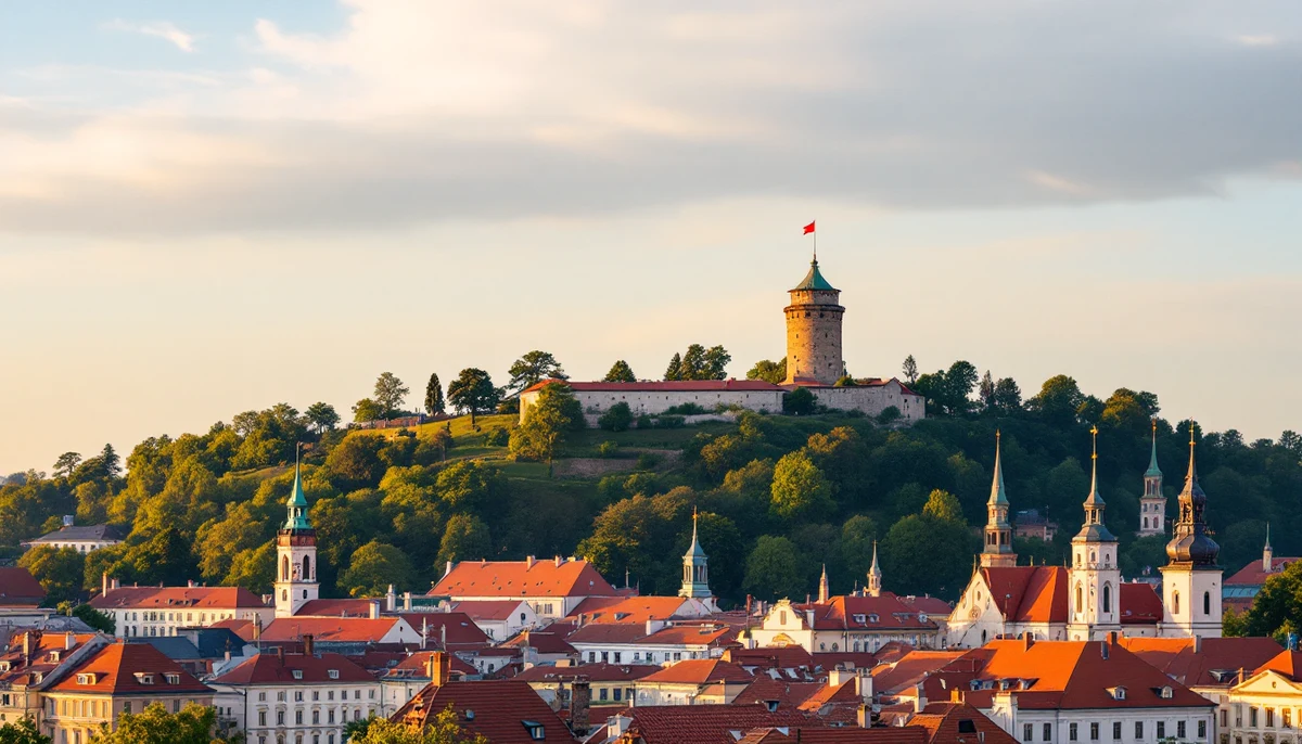 Architectural cityscape of Lithuania.