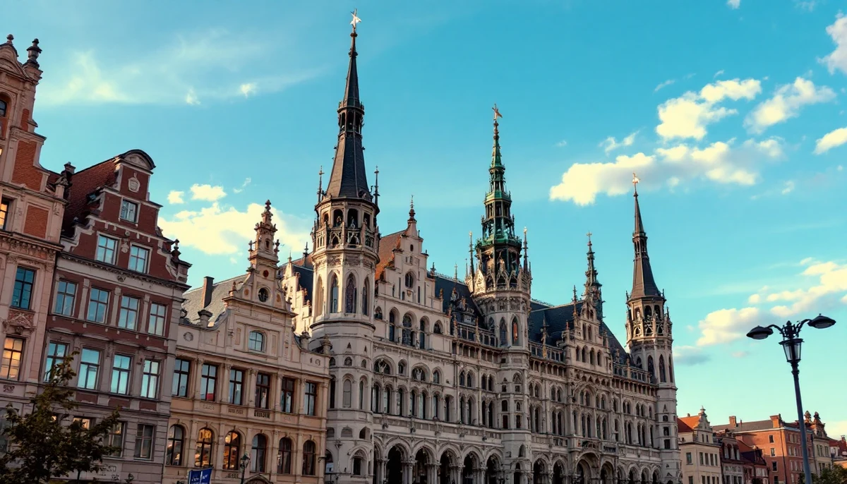 Architectural cityscape of Latvia.