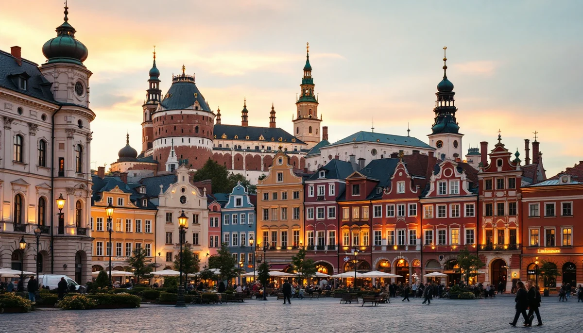 Architectural cityscape of Poland.