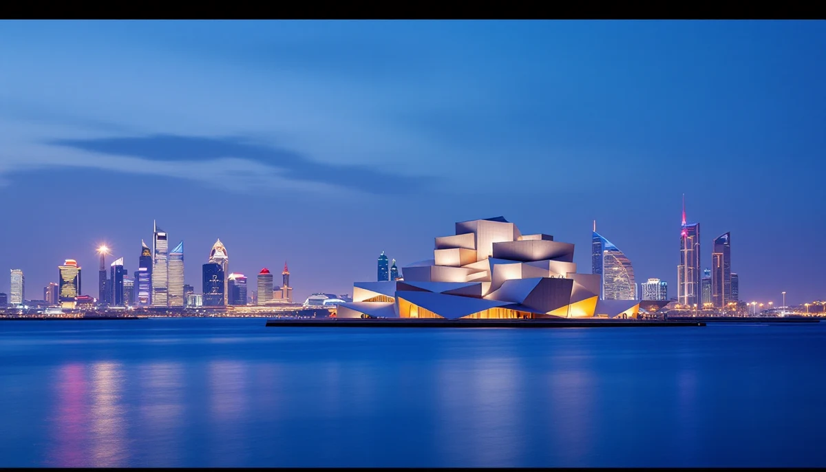 Architectural cityscape of Qatar.