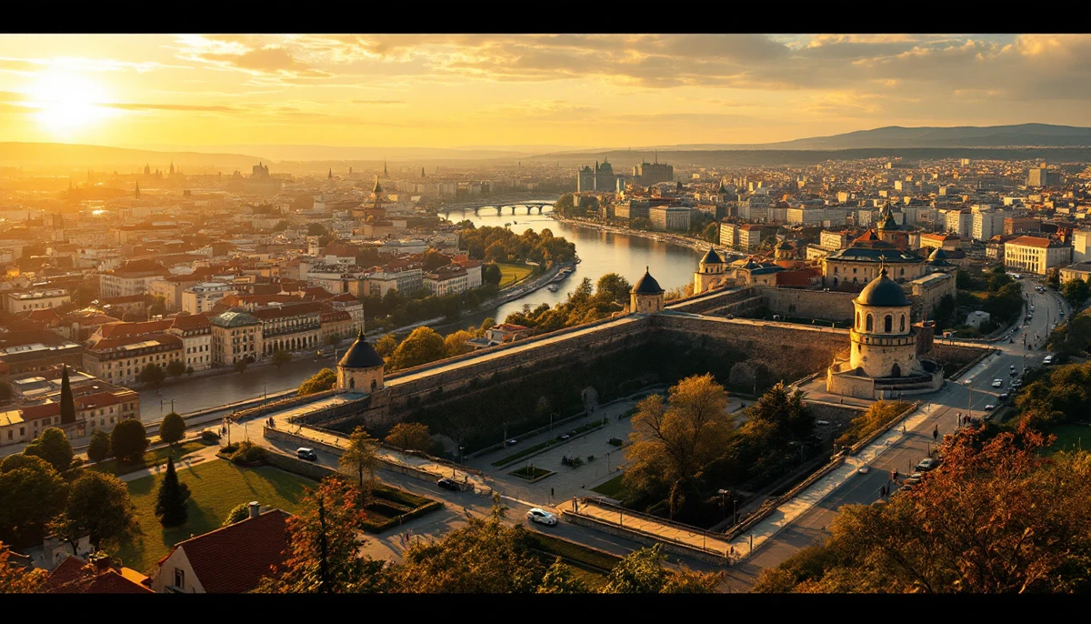 Architectural cityscape of Serbia.