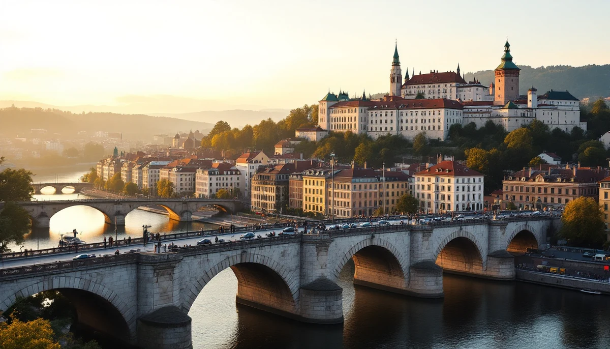 Architectural cityscape of Slovenia.