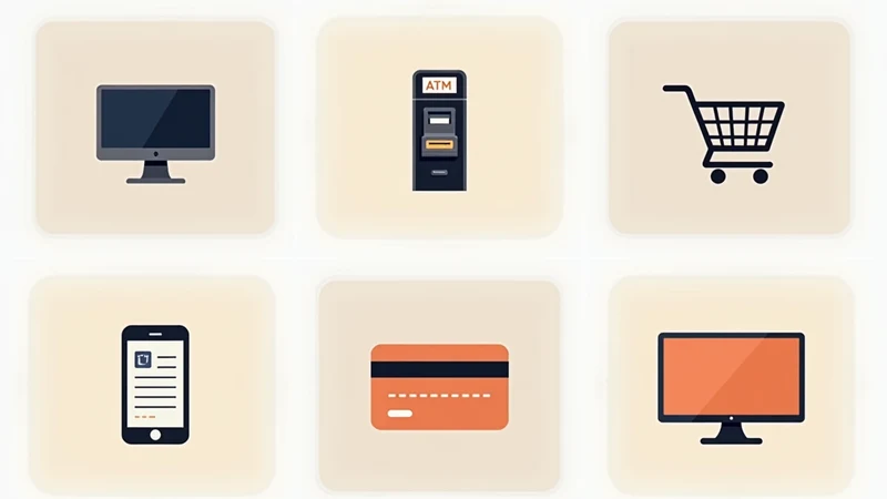 The EAA's six main scope categories — computers, ATMs, e-commerce, banking, e-readers, audio-visual media — visualised as a grid of icons.