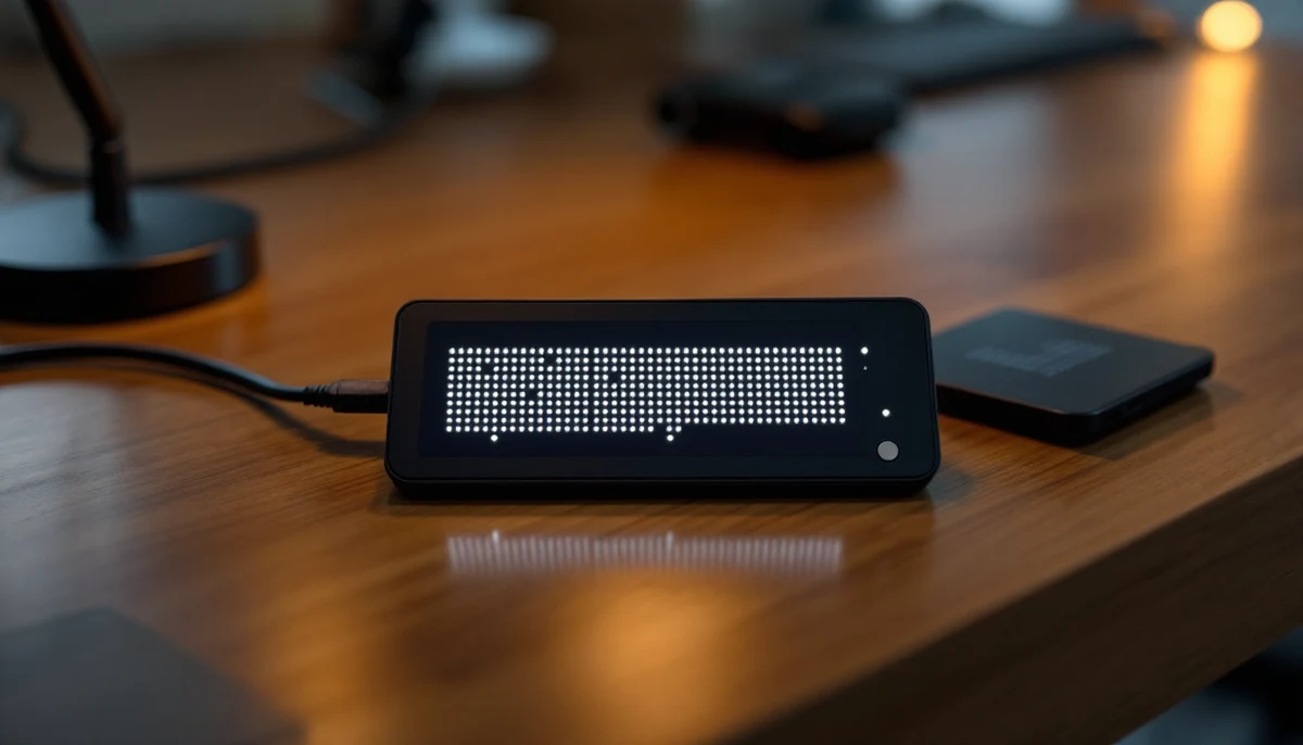 Three refreshable braille displays of varying sizes arranged in a row with raised braille cells extended — the visual marker for the 12-model braille-display buyer's guide.